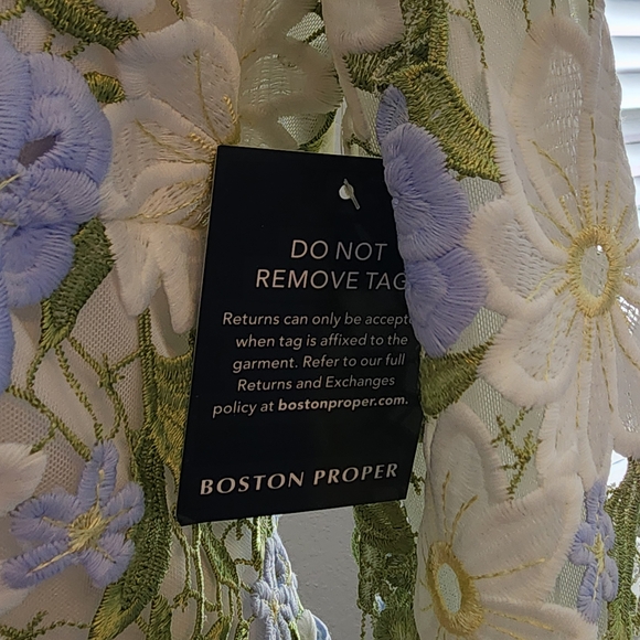 Boston Proper Floral Embroidered Cardigan - Picture 4 of 5